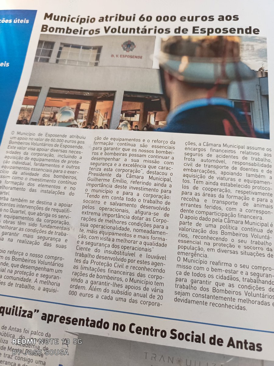 Os apoios às associações humanitárias de bombeiros voluntários e de proteção civil, estão mais do que "justificados" e são de extrema importância para o desenrolar das respetivas atividades de apoio às populações!