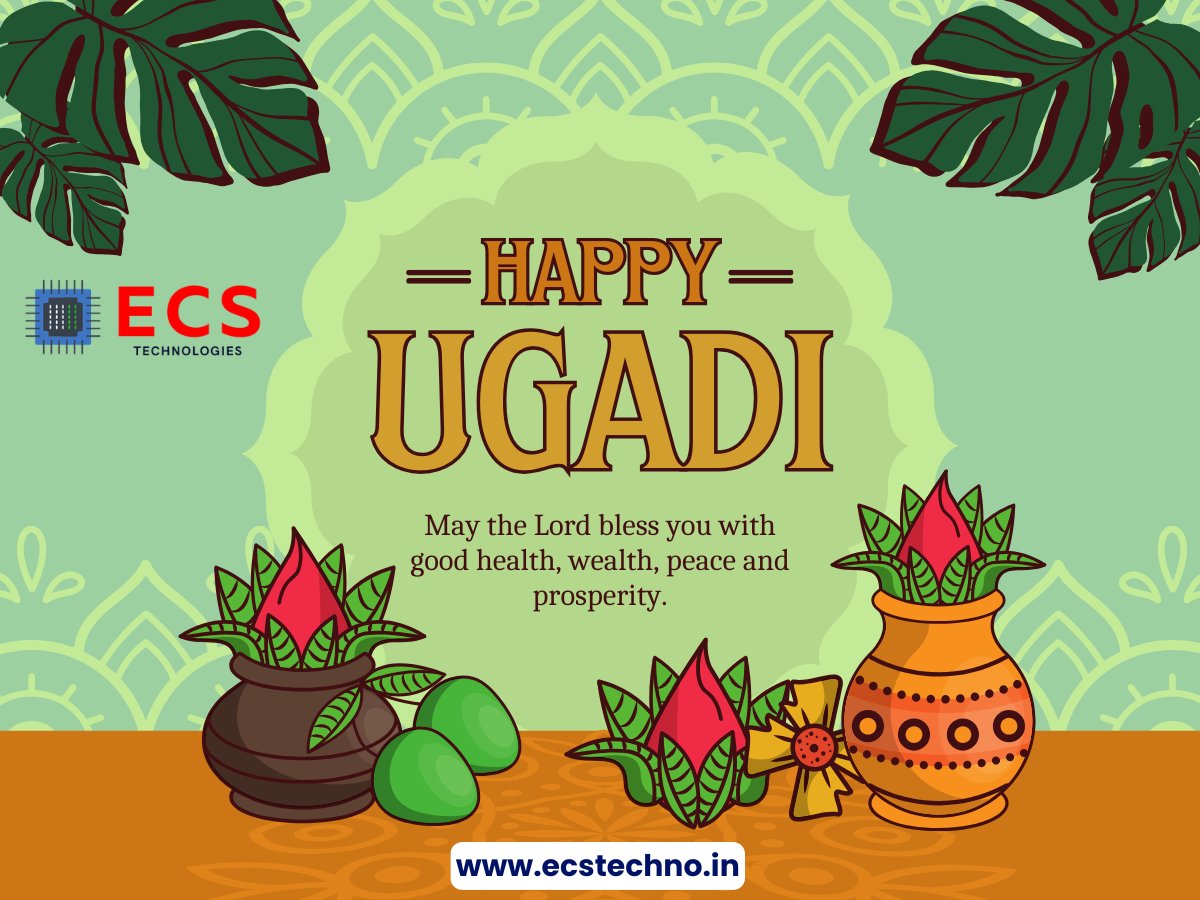 ecs_techno's tweet image. ✨🌼 Happy Ugadi! 🌼✨
May the New Year bring happiness, peace, and prosperity to your life.
Celebrate with joy and new beginnings! 🙏🌺