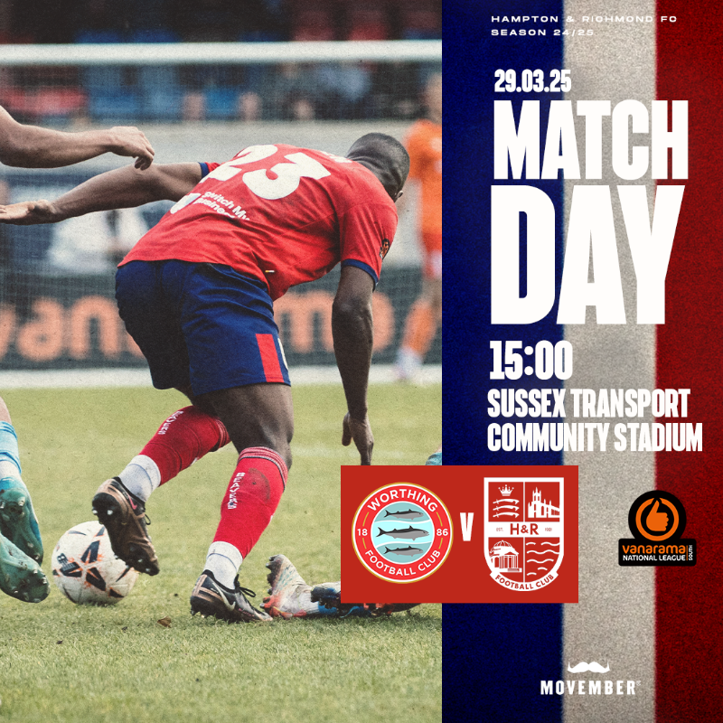 hrbfc1921's tweet photo. Alanโs marching his men to the Sussex coast today. ๐๏ธ
Destination: Worthing FC. AKA: The Rebels. Or... The Mackerel Men. ๐
Click the poster for the match day guide.
#UpForIt โฝ