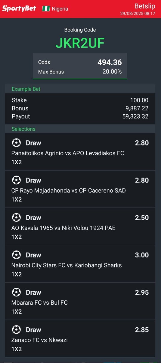 SKFSJ6    6/6
YSLGE9   6/6
JKR2UF    6/6 💥  It's home already 💪