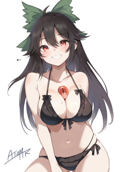 黒いビキニでこんにちわ🐣✨

#東方Project 
#霊烏路空 