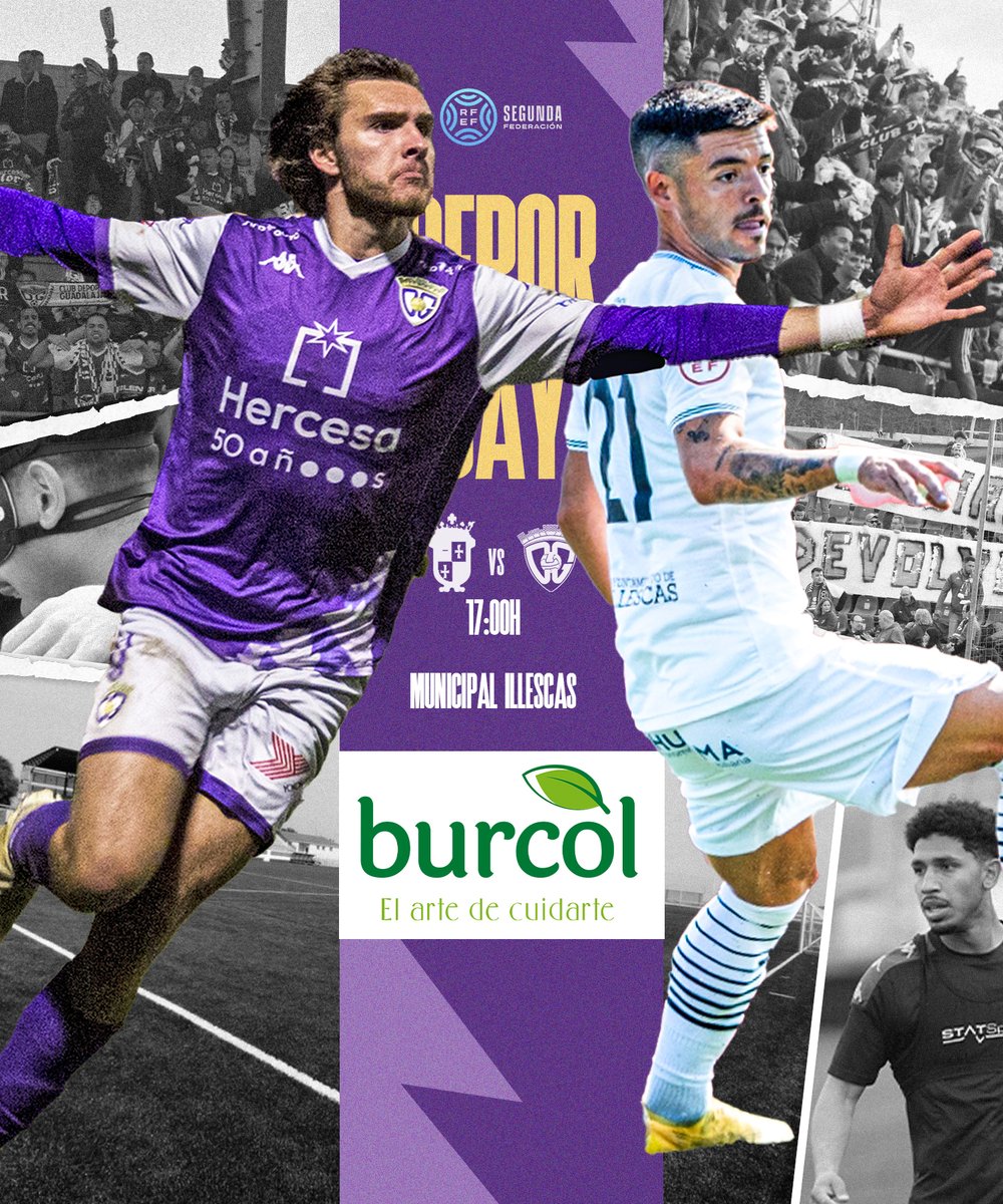 deporguada's tweet image. ¡¡#DÉPORDAY!! ¡A POR OTRA INVASIÓN!

🏆 #2RFEF | GRUPO V | JORNADA 29
🆚 @CD_Illescas 
 
🏟️Municipal de Illescas
📍 Illescas

⏰ 17:00h 
📺CMMPlay

🎟️Entradas⬇️
🔹General (desde 18 años): 15€
🔹Joven (2016-2007): 5€
🔹Infantil (2024-2017): Gratis

#AúpaDépor🟣⚪️#IllescasDépor