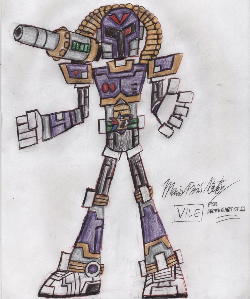 Matsumaru_kun's tweet photo. "You worthless piece of scrap metal, did you think you could defeat me?"
Vile, a Villain from MegaMan X, in my own Style.
Drawing requested by SketchieArtist11.
#Vile
#MegaManX
#Capcom
#villain
#Reploid
#Maverick
#RequestDrawing https://t.co/902DA2RpMS