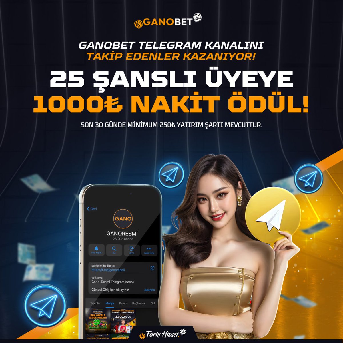 GANOBET HAFTANIN NAKİT ÇEKİLİŞİ DEVAM EDİYOR!

25 Kişilik 1000TL nakit ödüllü çekilişin katılımları başladı!

Sende hemen katıl ve haftanın sonunda şanslı üyelerin arasında yerini al!

Son 30 günde minimum 250₺ yatırım şartı mevcuttur!