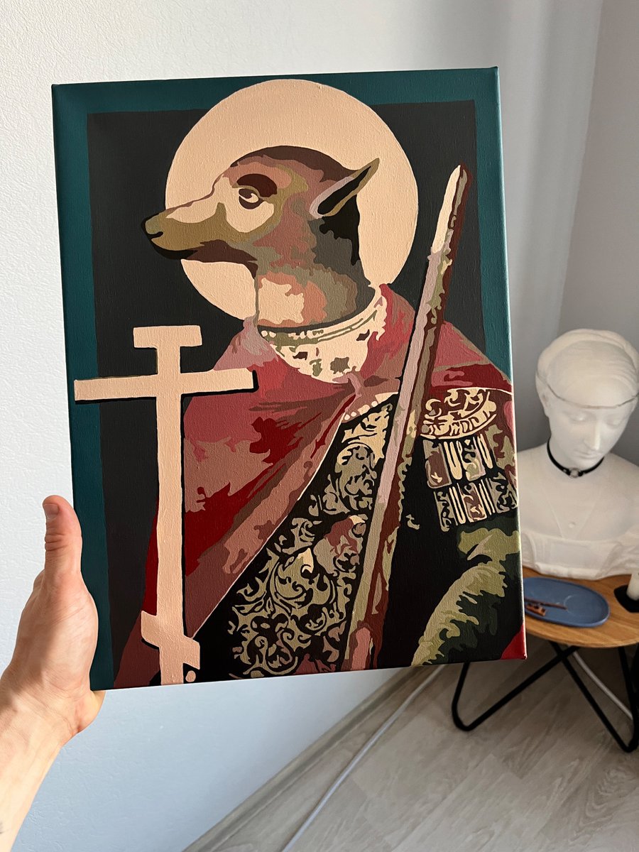 Так чудом совпало, что в мой ДР мне привезли доставку, раньше на 2 дня. 
@mylovelnna сделала мне великолепный подарок, расписав эту великолепную икону Святого Христофора🤓
Огромное тебе спасибо, драгоценный человек😚