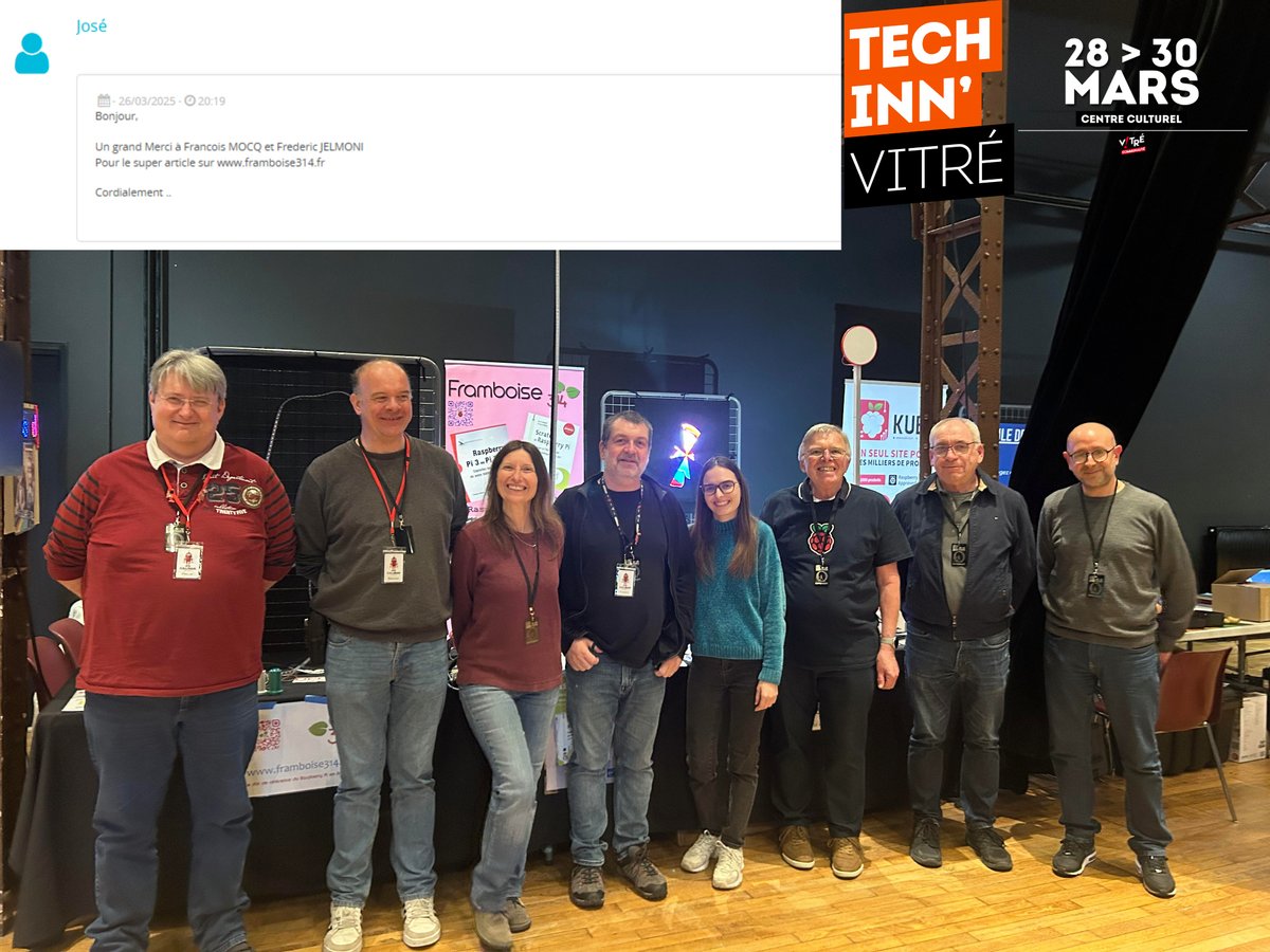 Quand nos clients sont contents, on aime passer le message ! 😁
On a donc profité du salon Tech'Inn Vitré organisé par la <a href="/Makemefamily/">Makeme</a> pour faire un petit coucou et remercier en personne nos partenaires <a href="/framboise314/">François MOCQ - F1GYT - framboise314 🌈</a>, <a href="/AssoCaliban/">Association Caliban</a>, <a href="/slmediation/">Lacaze Sarah</a> et faire la rencontre de <a href="/formamac/">form'@mac</a>
