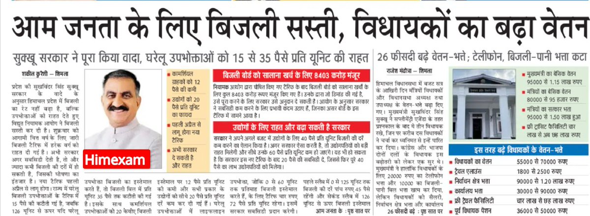 rishavjaryal20's tweet photo. What a great move of increasing salaries of mla's, hats off, state ki progress,krza,jobs,development wgera to chlti rhegi phle jada jrori kam kr lete👏🏼 #hpgovernment #HimachalPradesh #cm #sukhu #Congress  🇮🇳 https://t.co/2FBQ0kbkdX