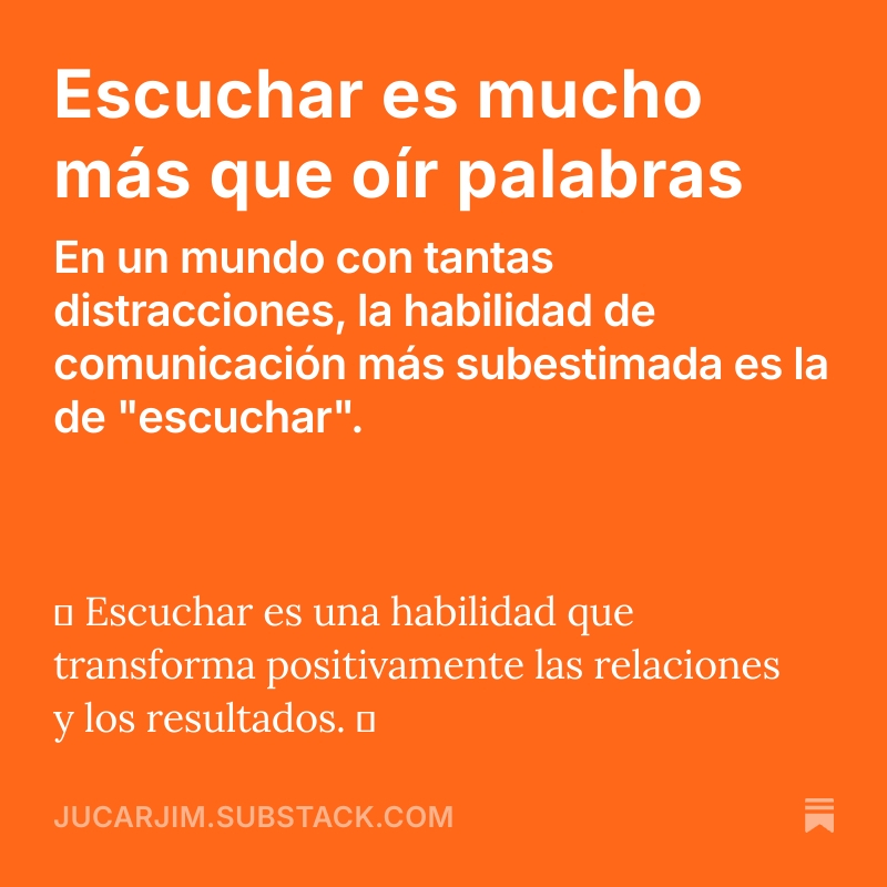 jucarjim's tweet image. Escuchar es mucho más que oír palabras: jucarjim.substack.com/p/escuchar-es-… 
#comunicacionefectiva #jucarjim