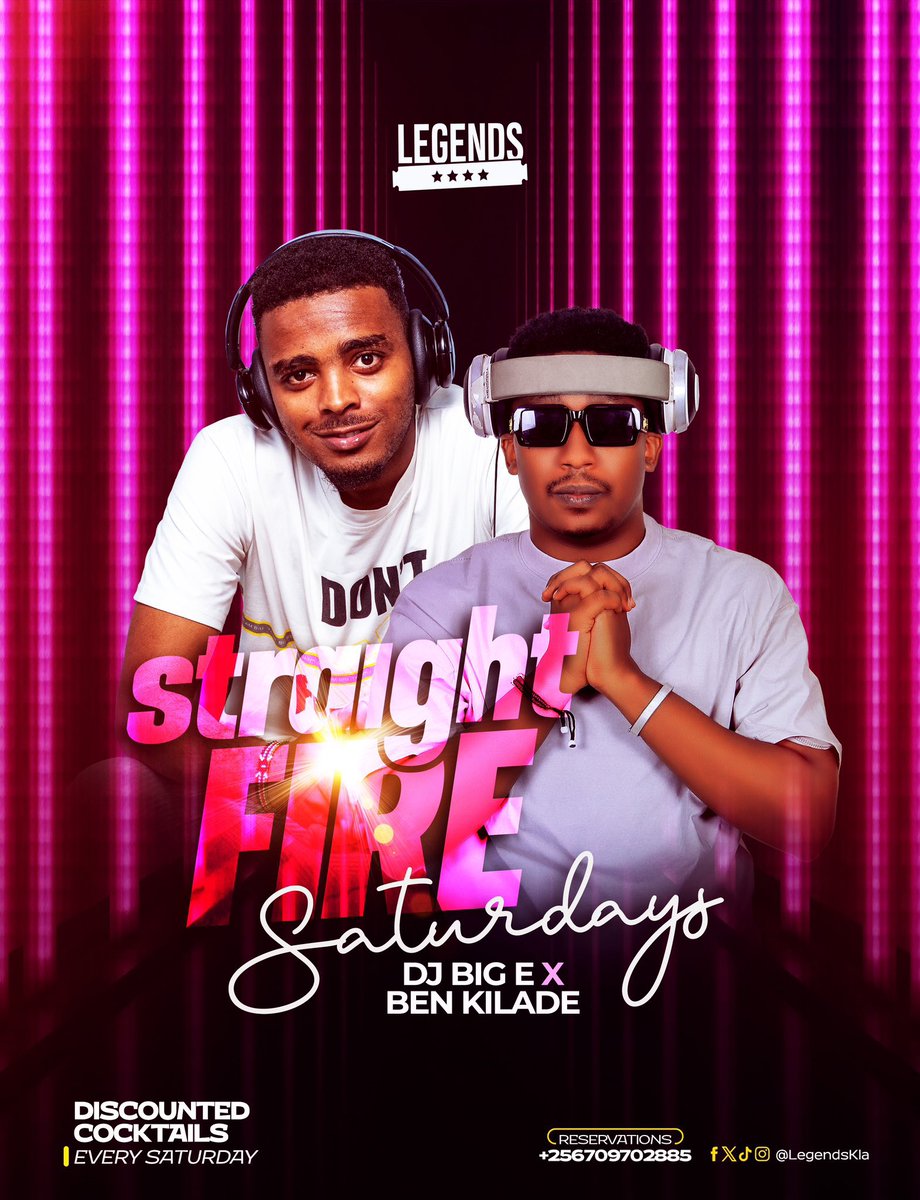 Mushrm (@mushroominc) on Twitter photo After the buzz at <a href="/LegendsKla/">Legends</a>, #StraightFireSaturdays turns up the heat! <a href="/Deejaybige1/">Deejay Big E</a> & <a href="/Dj_BenKilade/">Dj Ben Kilade official πΊπ¬</a> blaze the decks with hot beats, alongside irresistible drink deals and mouthwatering bites! After the buzz at <a href="/LegendsKla/">Legends</a>, #StraightFireSaturdays turns up the heat! <a href="/Deejaybige1/">Deejay Big E</a> & <a href="/Dj_BenKilade/">Dj Ben Kilade official πΊπ¬</a> blaze the decks with hot beats, alongside irresistible drink deals and mouthwatering bites!