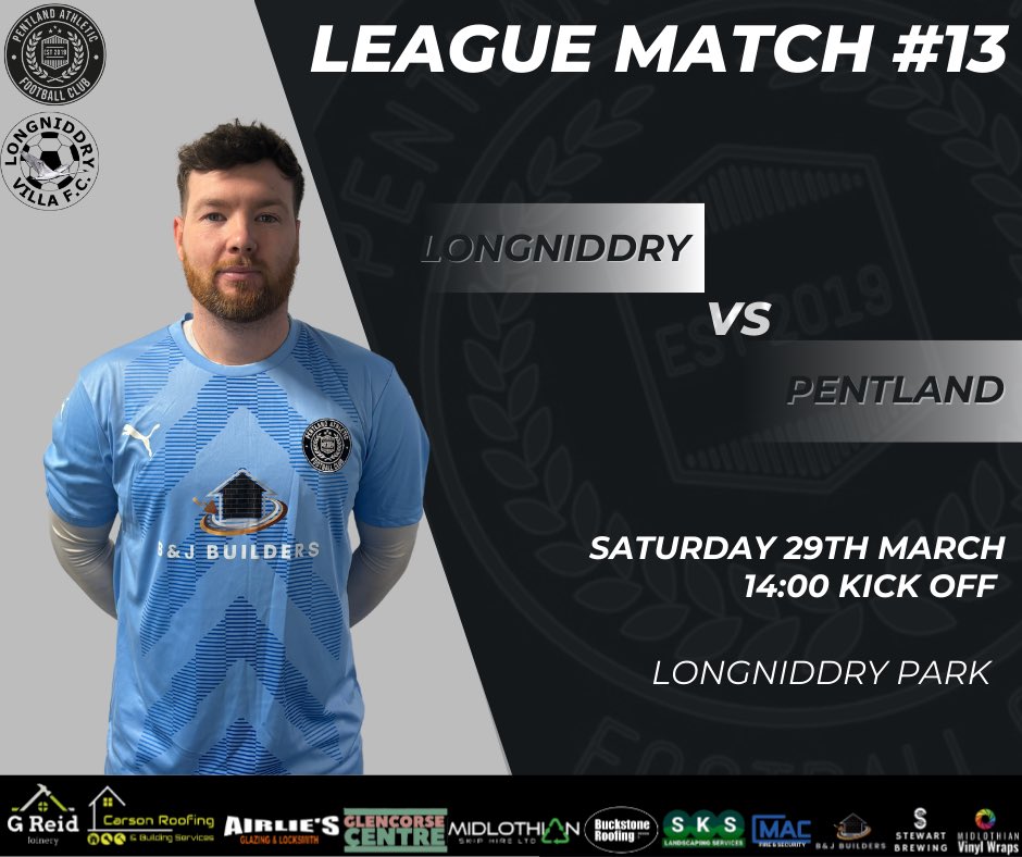 Pentland Athletic FC (@pentlandafc) on Twitter photo It’s game day v <a href="/Longniddryafc/">Longniddry Villa AFC</a>
1st time playing them this season!
Boys are ready to go - as always any support down their is appreciated 🤝🏼⚽️ It’s game day v <a href="/Longniddryafc/">Longniddry Villa AFC</a>
1st time playing them this season!
Boys are ready to go - as always any support down their is appreciated 🤝🏼⚽️