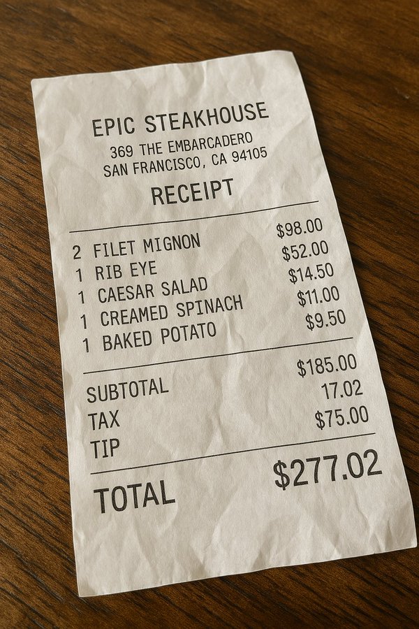 AI generated receipt