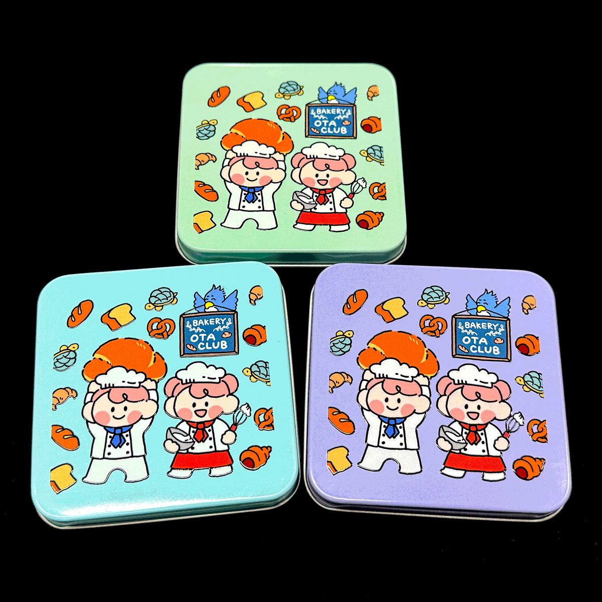 otaclub's tweet photo. 【新商品実装のお知らせ】本日～明日に、缶印刷の大幅な追加実装を行います。3ツイートを連投しますので、ご確認下さい！価格は従来品より全体的に安価に設定しています。商品名の横の価格は底値です。
１、キューブ缶　350円
２、キューブ缶ミニ　300円
３、スクエア缶　500円
４、スクエア缶ミニ　300円