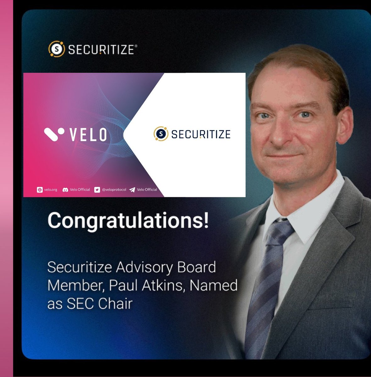 SChinnapas's tweet photo. Do you see the connection between #veloprotocol and US SEC Chairman Securitize? This could be a plan to build a US-Asia corridor on Digital Economy.
#Veloprotocol #Blackrock #BuildToken https://t.co/RmIcRtHJVX