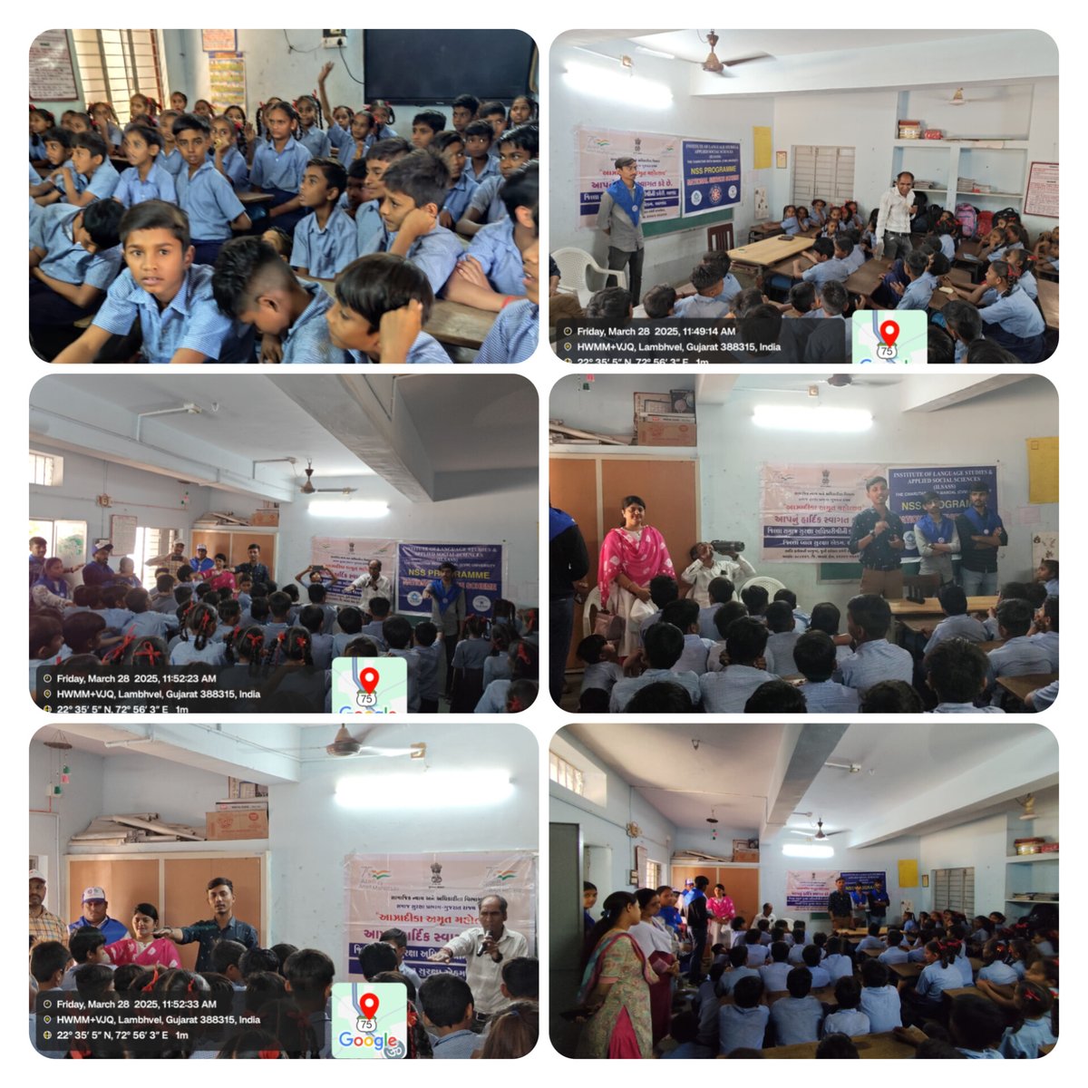 DcpuAnd's tweet photo. તા.૨૮/૦૩/૨૦૨૫ના રોજ પ્રાથમિક શાળા, લાંભવેલમાં જાગ્રુતિ કાર્યક્રમ રાખેલ. જેમાં CVM યુનિવર્સિટીના પ્રોફેસર, સ્ટુડન્ટ, શાળાના શિક્ષકો વિદ્યાર્થીઓ હાજર રહેલ. બાળલગ્ન પ્રતિબંધક અધિનિયમ, બાળ લગ્નથી થતી માઠી અસરો, પોક્સો એક્ટ, જે.જે. એક્ટ, ચાઇલ્ડ લાઈન ૧૦૯૮ અને યોજનાકીય માહિતી આપી. https://t.co/1ikwg07kQn