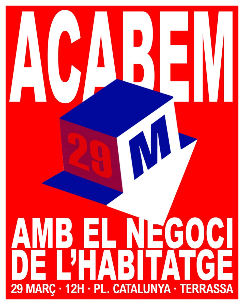És avui. I nosaltres ho tenim molt clar. Ens veiem als carrers💥

📍A les 12h a la Plaça Catalunya, a Terrassa