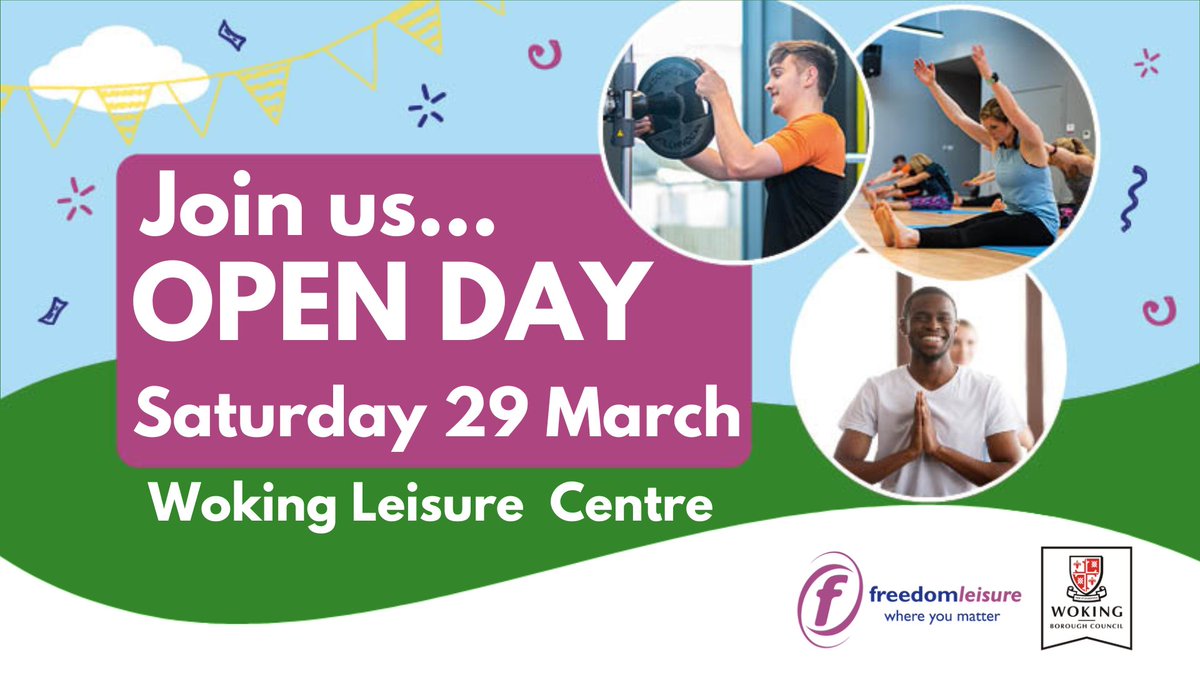 TODAY'S THE DAY! Open Day at Woking Leisure Centre - FREE ACTIVITIES AND FUN! bit.ly/WLC_OpenEvent