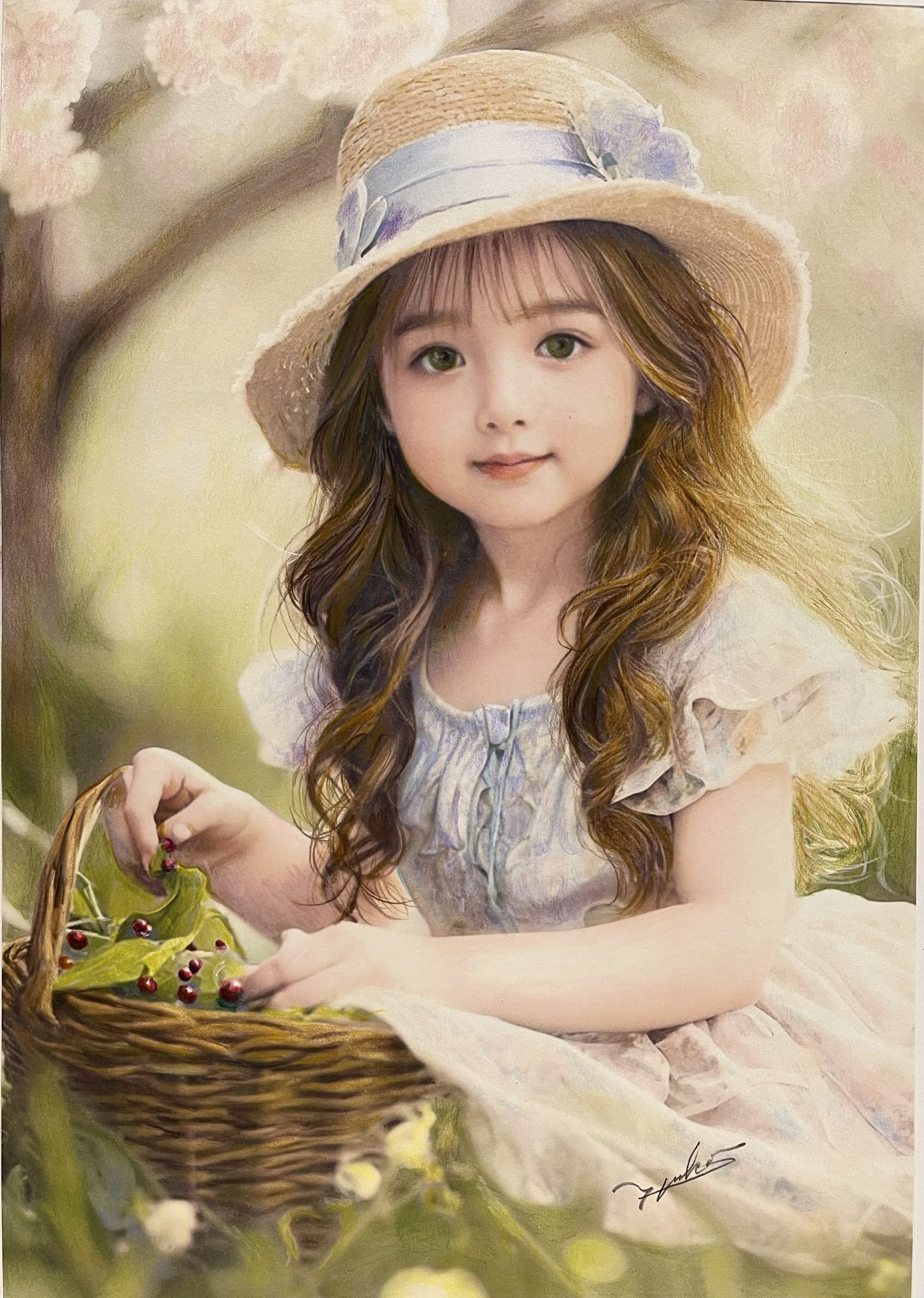 まきむらゆうこ | 新作 色鉛筆画 sold out A 『マシュマロ