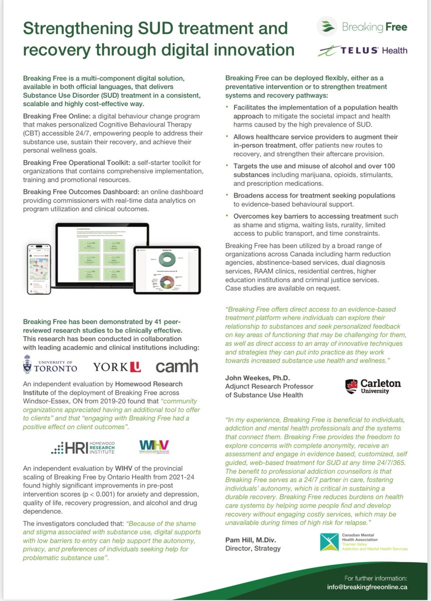 Learn more about Breaking Free from Substance Use. 

The most evidence-based digital behaviour change program for overcoming problem alcohol &amp; substance use

We now target 100+ substances including #SyntheticOpioids

Take a look: youtu.be/0f8KqqoyGXY?si…

DM to find out more! 😀