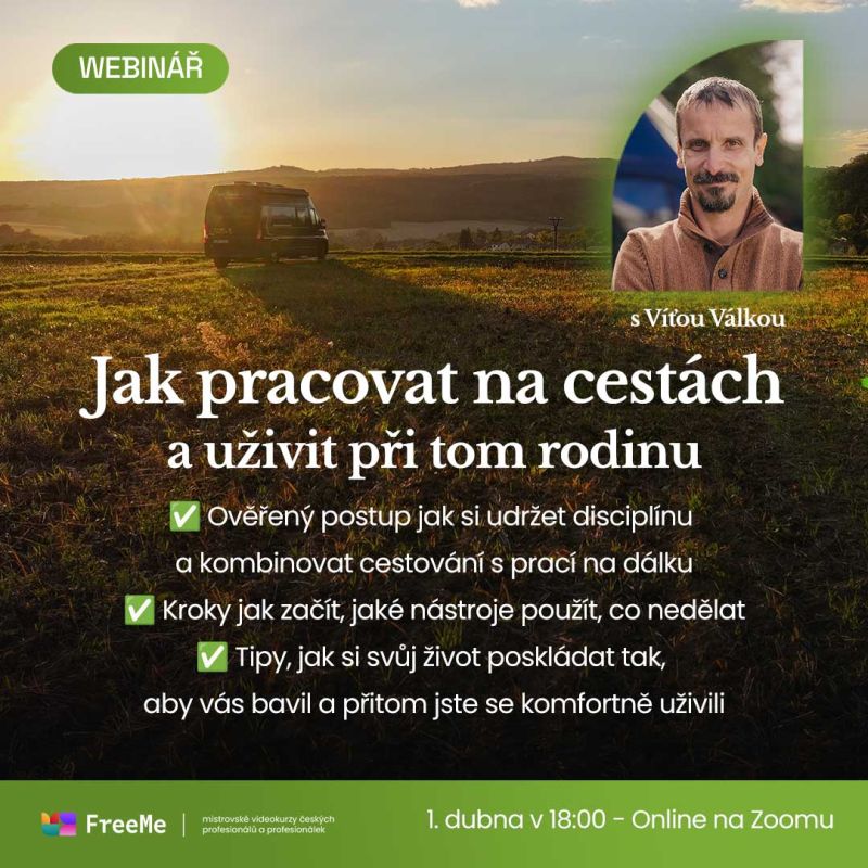 Jak pracovat na cestách a uživit i rodinu? 🌍💻 Jak to udělat, aby to fungovalo?

✅ Webinář 1. 4. v 18h – zdarma, bez registrace: navolnenoze.cz/VVwbn

👉 Jak na disciplínu na cestách
👉 Co fakt potřebuješ, co ne
👉 Jak si to poskládat, aby bavilo

Přidáš se? 🚀
#pracenadalku