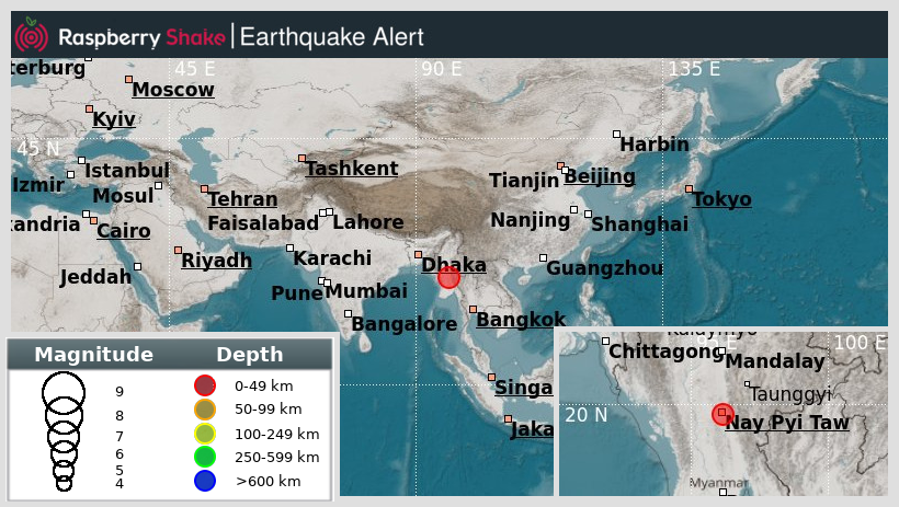 raspishakEQ's tweet photo. Preliminary M5.1 #Earthquake
ID: #rs2025gektvu
9km from #Pyinmana, #Myanmar
2025-03-29 09:20 UTC
Source: #GFZ
@raspishake
Join the largest #CitizenScience EQ community ➡ https://t.co/Y5O0dgJqJF
EVENT ➡ https://t.co/MAdWPPyK5W https://t.co/66UO1J8nk2