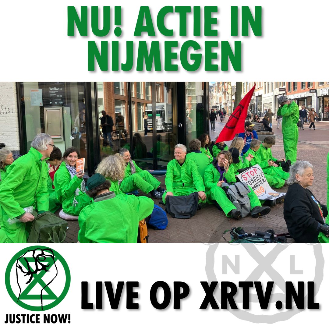 NLRebellion's tweet photo. LIVESTREAM - Vandaag sluiten rebellen van XR en Justice Now het ING-kantoor in Nijmegen wegens wanbeleid. Protest tegen fossiele investeringen, wapenhandel en apartheid.
Volg live op https://t.co/tumZvNCPG6. #ExtinctionRebellion #JusticeNow #StopING https://t.co/ARtM92mchO