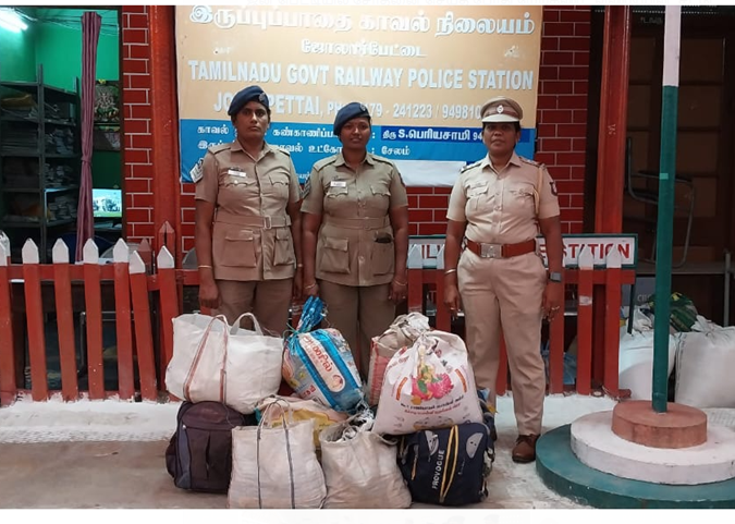 On 28.3.25 JTJ RP WSSI &amp; Team, JTJ RS PF No.01 in TNo.16551 Mysuru Exp in back side GS coach seized the unclaimed PDS Rice 200 KGs The PDS Rice handed over to handed over to the TSO/Tirupattur. The Good work done by WSSI &amp; Team is appreciated by GRP Senior Officers