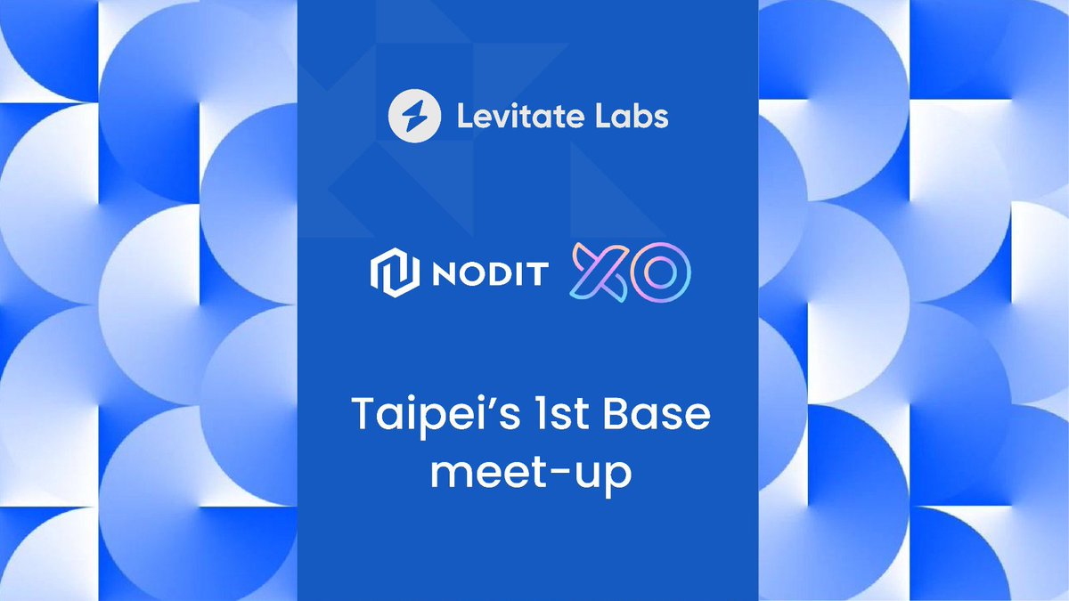 Taipei, are you ready? 
The FIRST EVER Base MeetUp in Taiwan is happening during ETH Taipei! 🎉 <a href="/buildonbase/">Base Build</a> 

XO is proud to be the representatives of <a href="/base/">Base</a> builder in Taiwan, together with fam from <a href="/levitate_labs/">Levitate Labs</a> @HiveByBase   <a href="/NoditPlatform/">NODIT l Get Started For Free 💻</a> 🩵

✅Sign up at