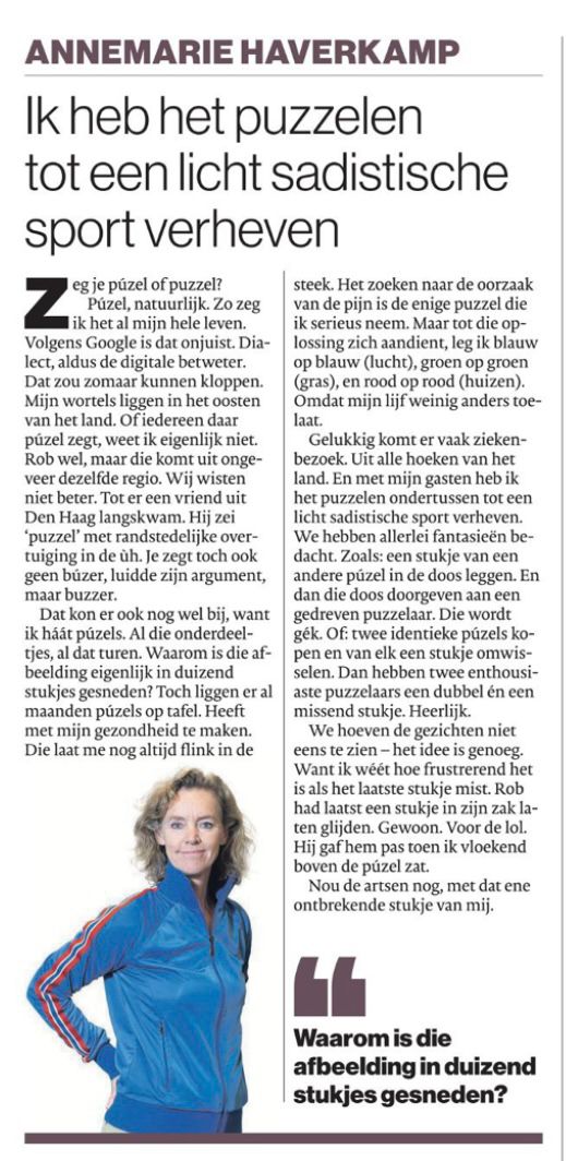 Zeg je púzel of puzzel?