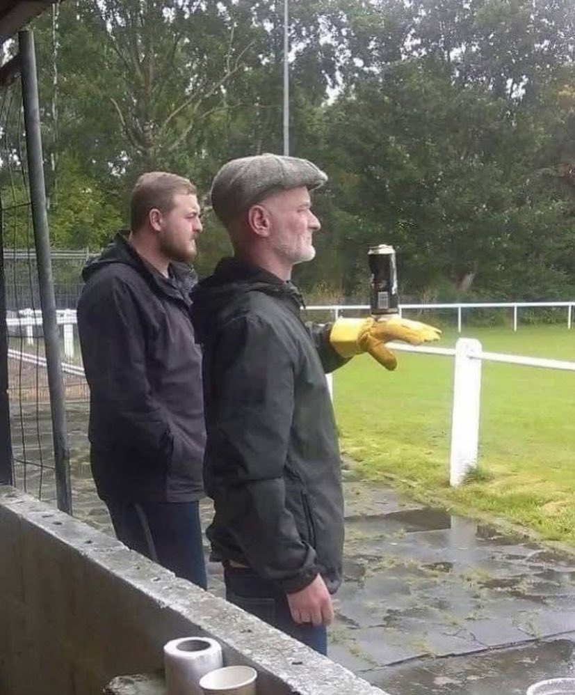 Good to see this fella bringing his kestrel to a football match.