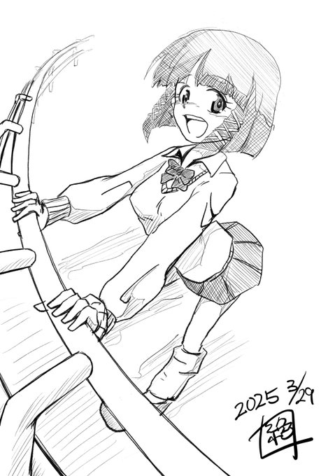 #週末ガルパンお絵描き120分一本勝負#週末ガルパンお絵描き120分一本勝負20250329お題「操縦手」と言う事でカモさんチームの操縦手ちょっと気弱な分お胸が豊かな おかっぱが長い風紀委員#後藤モヨ子 ちゃんであります!例によってギャル化してもらいました!似合ってるんじゃ?!#ガルパン 