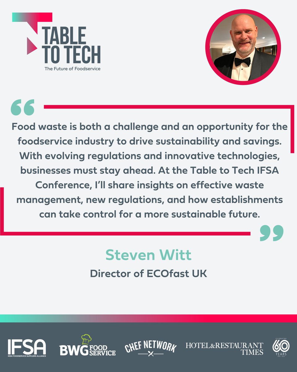 catexexhibition's tweet image. MEET STEVEN WITT

At the Table to Tech IFSA Conference, Steven will discuss &quot;The Power of Effective Waste Management&quot;.

🎟️ Secure your ticket today—link in bio.
#FutureOfFoodservice  #TableToTech