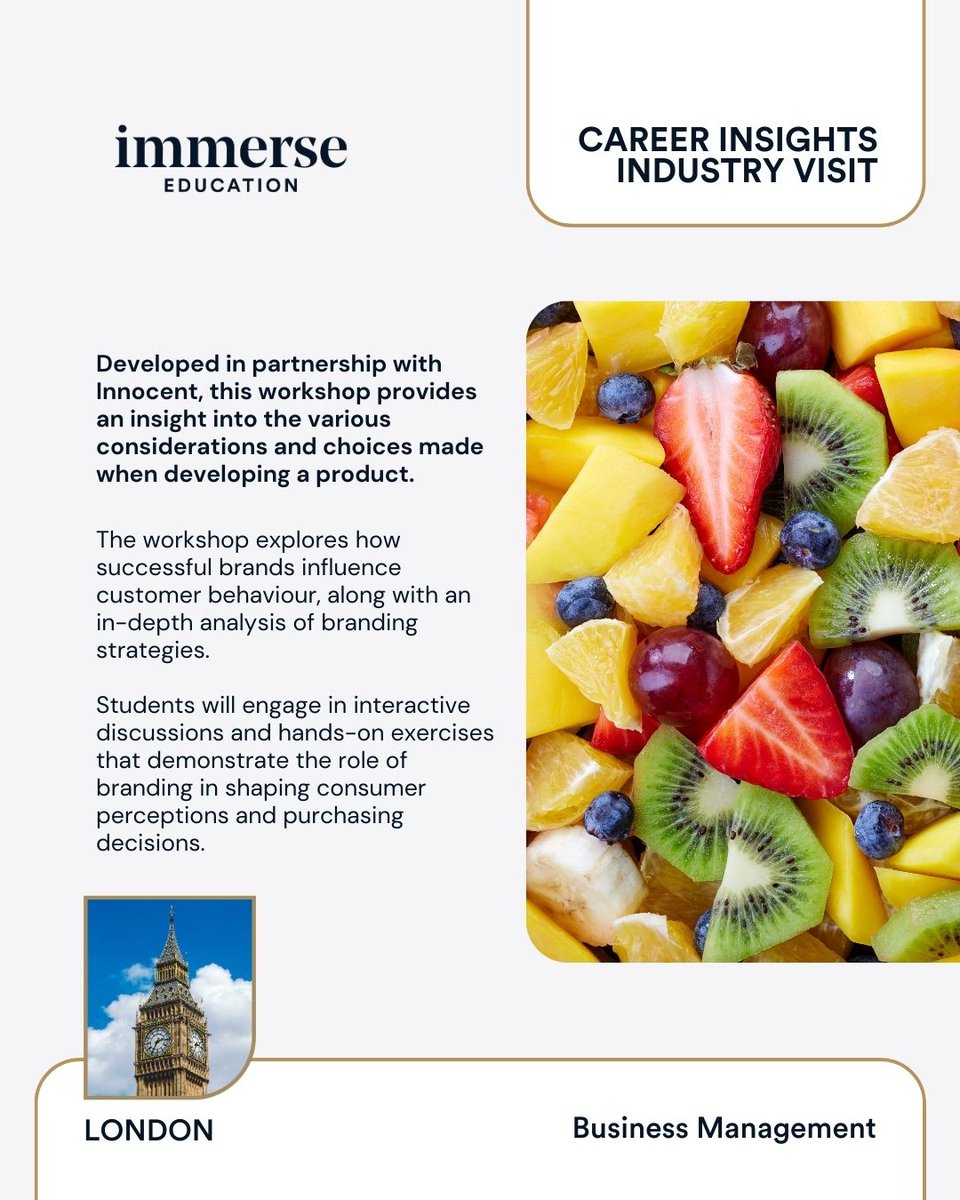 Immerse Education (@immerse_edu) on Twitter photo Business Management students on our Career Insights residential programme in London have an exciting opportunity to dive into the world of branding at the Innocent Smoothie Lab, hosted at The Museum of Brands!
@museumofbrands <a href="/innocent/">innocent drinks</a> Business Management students on our Career Insights residential programme in London have an exciting opportunity to dive into the world of branding at the Innocent Smoothie Lab, hosted at The Museum of Brands!
@museumofbrands <a href="/innocent/">innocent drinks</a>