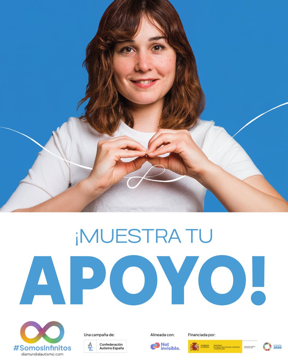 ¡El #2abril es el #DiaMundialAutismo!
📸 Muestra tu apoyo a las personas con #autismo subiendo una foto a tus redes con el símbolo del #infinito
♾️Si lo prefieres, puedes descargarlo en nuestra web e imprimirlo diamundialautismo.com/materiales2025/
🥰 Añade #DiaMundialAutismo #SomosInfinitos