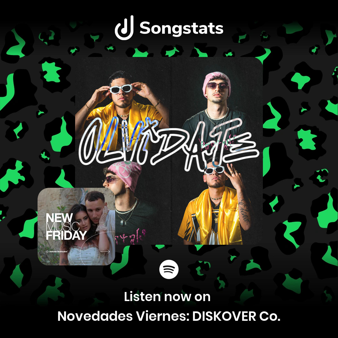 <a href="/arroo_21/">Alejandro Arrogante</a> Woohoo!! "Olvídate" got added to 'Novedades Viernes: DISKOVER Co.' with over 15.9K Followers on Spotify!