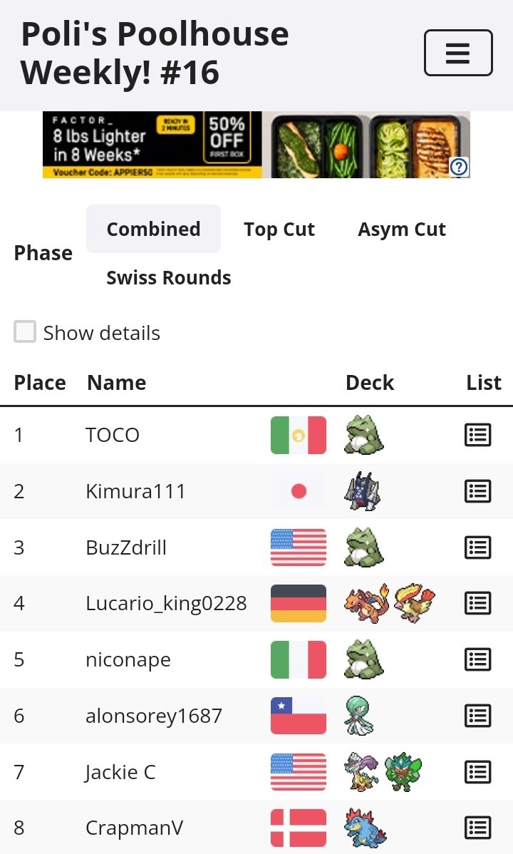 Made top 8 in <a href="/PolisPoolhouse/">Poli's Poolhouse</a>'s weekly last night! First tcg top 8 🙏