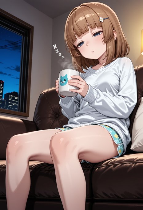 コーヒーを飲む前に眠気に負けそうな妹
妹「Zzz…」
僕(妹よ、頑張るんだ) 