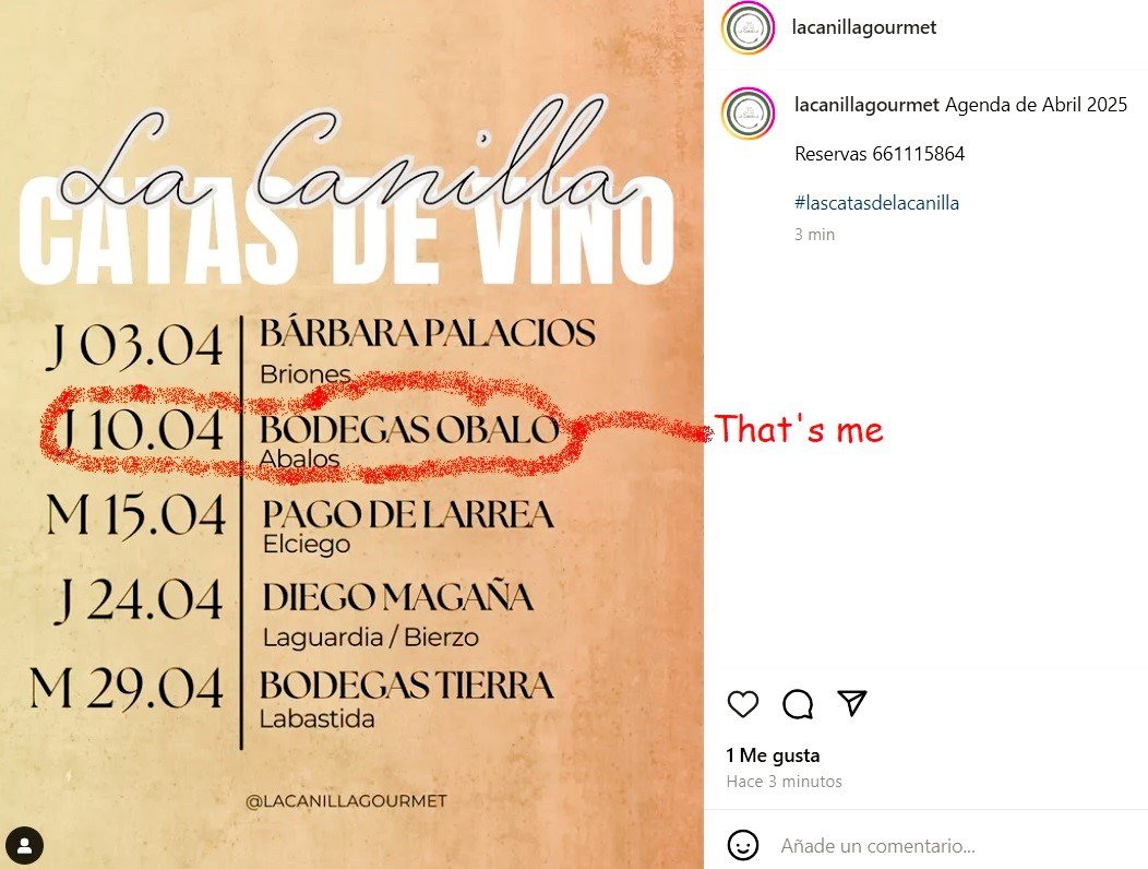 Am presenting our wines next month at #LaCanillaGourmet - #Logroño's newest #winebar.
Happy to be amongst such good company.