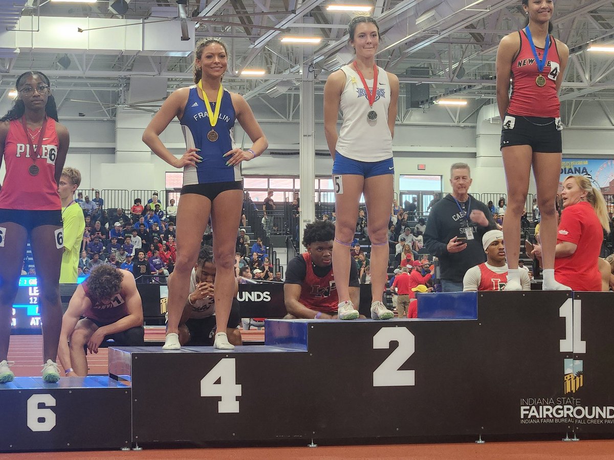 Aubrey Runyon places 4th in the 60 hurdles and runs 8.76 which CRUSHES her previous school record by .13!