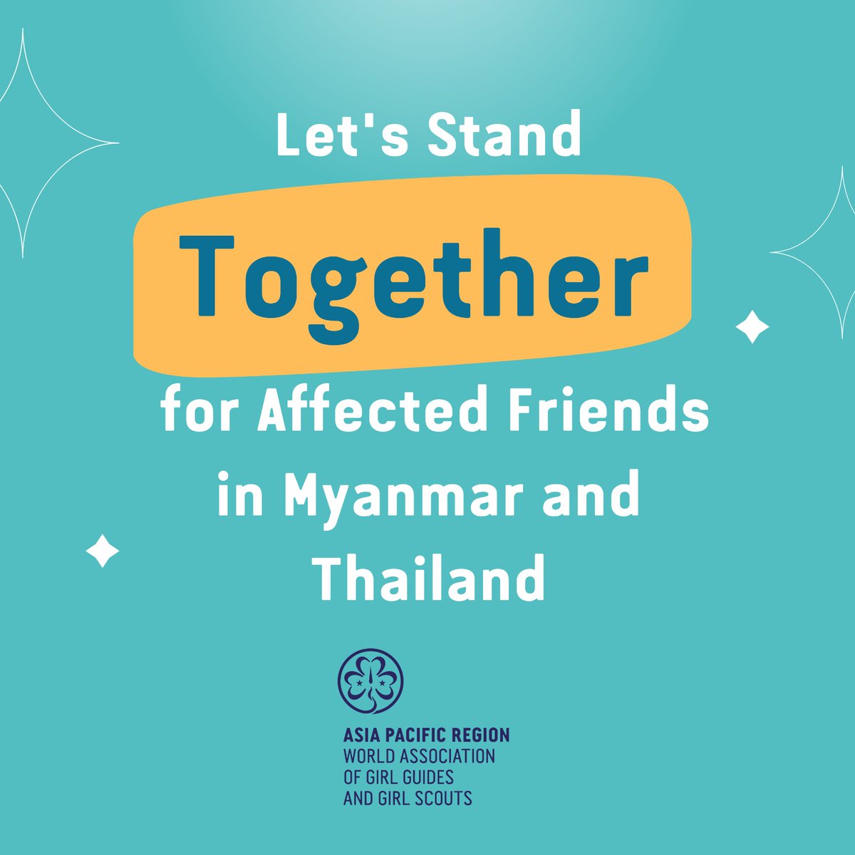 WAGGGSAsiaPac's tweet photo. 💔In Solidarity with Myanmar and Thailand💔  

Hearts heavy for those lost and affected by the earthquakes in Myanmar, Thailand, and neighboring regions.  

We are with  Myanmar &amp; Thailand Girl Guides Associations and all impacted. May the spirit of togetherness guide us through. https://t.co/Q87l1CLZKC