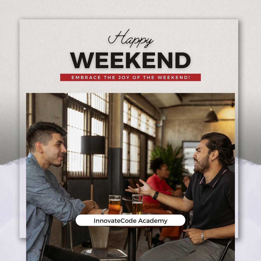 InnovateCodeA's tweet photo. Weekend Vibes at InnovateCode Academy!

Take a break, recharge, and get inspired! 💡 Whether you're coding, gaming, or just relaxing, remember—great ideas come when you least expect them.

Enjoy your weekend &amp; keep innovating! 🚀💻 #CodeCreateInnovate
#devlife https://t.co/9z0TAxnu7L