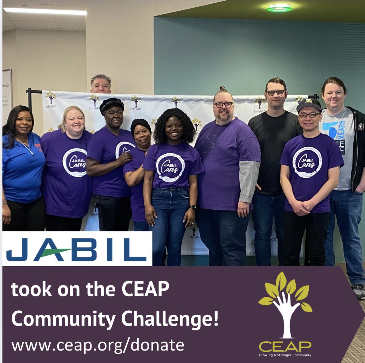 Thank you, <a href="/Jabil/">Jabil</a> for taking the CEAP Community Challenge! It takes all of us to come together to weave a safety net for every neighbor.