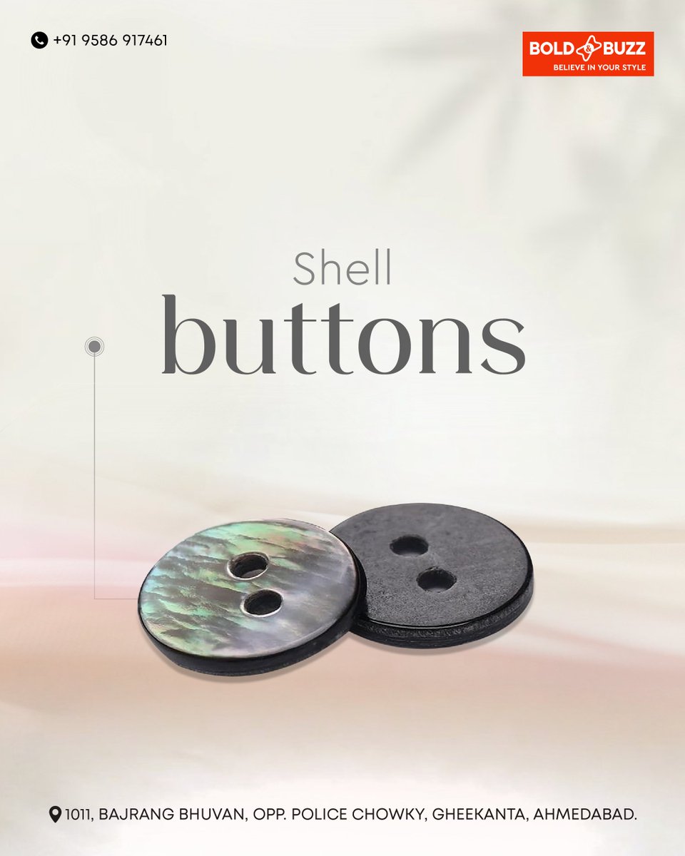 boldandbuzz's tweet image. Our premium #ShellButtons from Bold &amp;amp; Buzz are designed for the #ModernMan who values elegance and durability. 

Call us - +91 9586917461
Location - #BoldAndBuzz, 1011 Bhajarang Bhuwan, Opp. Police Chowky, Gheekanta, #Ahmedabad

#MensButtons #Buttons #MensJewellery #StylishMen