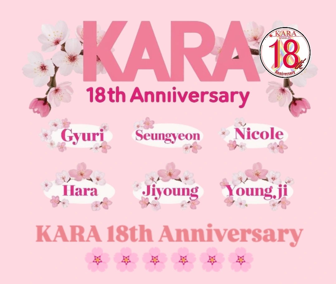 karafan18's tweet photo. KARA 18th Anniversary🌸🌸🌸🌸🌸🌸 #KARA #ギュリ #スンヨン #ニコル #ジヨン #ヨンジ #ハラ #ハラちゃん @gyuri88 @fateflysy @kkangjji_0 @_sweethara @youngjijjang2ya @_911007 https://t.co/ZsWKaxaZAS