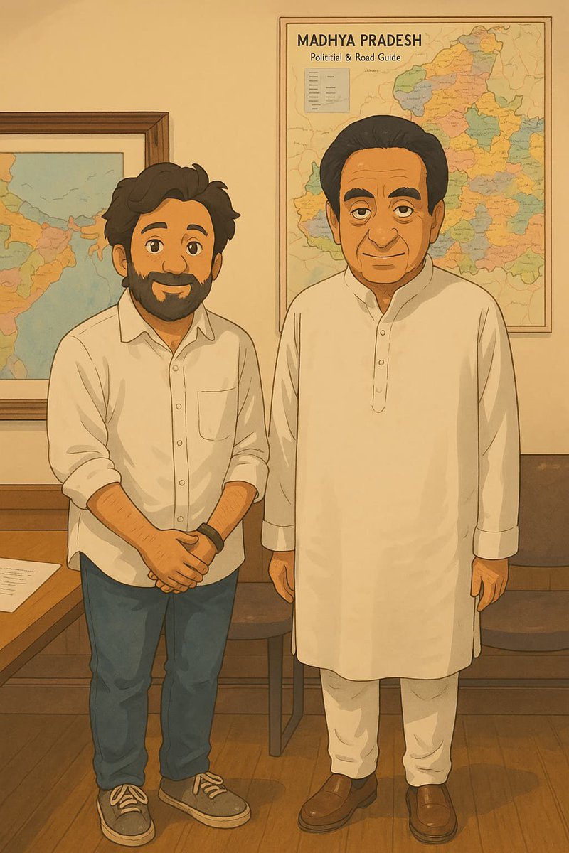 bakliwalji's tweet photo. Following the trend #Ghibli 
with my leader, my inspiration my idol Shri @OfficeOfKNath ji. ❤️ https://t.co/alFlL5AQJV