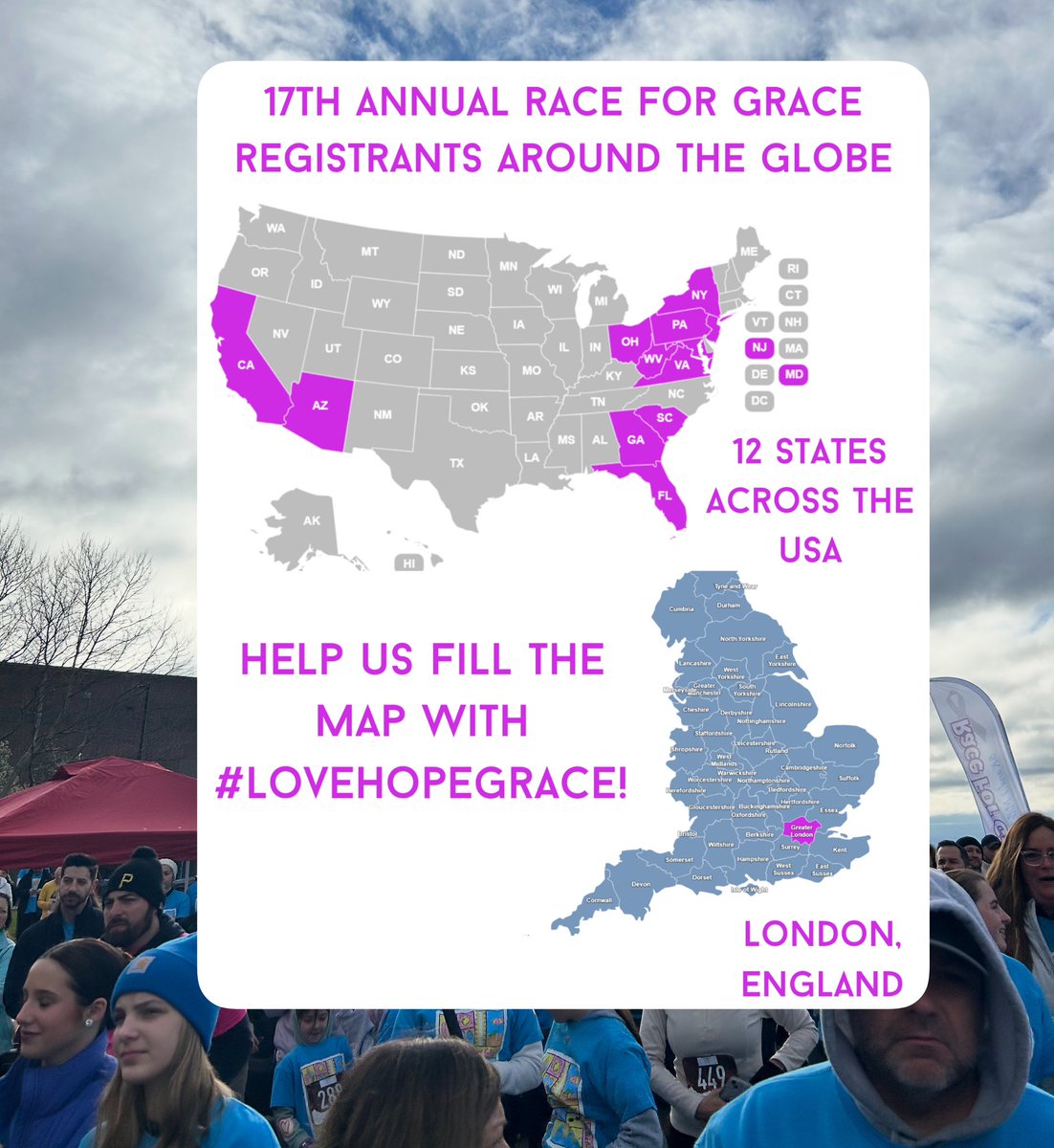 Did you know we aid families across the US? Over $900K has been provided! Funds raised at RFG impact our ability to care for these children. We’re up to 12 states, can we get more? Be a virtual participant!#lovehopegrace #whydoyouraceforgrace #raceforgrace
reflectionsofgrace.org/index.php/even…
