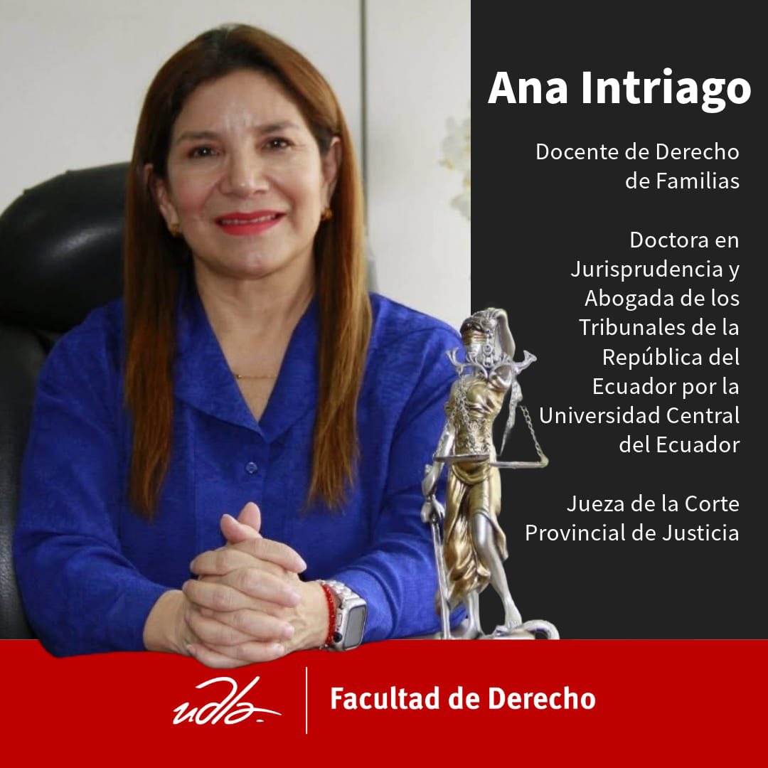 ¡Damos la bienvenida a Ana Teresa Intriago, docente de Derecho de Familias! 

Estamos seguros de que su incorporación enriquecerá significativamente nuestro equipo y contribuirá al crecimiento y desarrollo de nuestros estudiantes. ¡Le deseamos mucho éxito en esta nueva etapa!