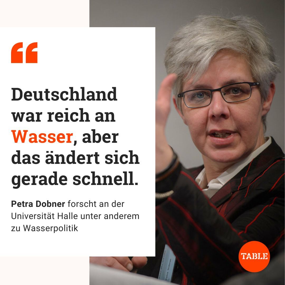 Table.Briefings (@tablebriefings) on Twitter photo Die gut funktionierende Wasserinfrastruktur Deutschlands steht vor großen Herausforderungen.
Wie sich die Lage verändert und was zu tun ist, erläutert Politikwissenschaftlerin und Wasserexpertin Petra Dobner im Gespräch mit <a href="/caspardohmen/">Caspar Dohmen</a> 👉 buff.ly/L6ThvL9 Die gut funktionierende Wasserinfrastruktur Deutschlands steht vor großen Herausforderungen.
Wie sich die Lage verändert und was zu tun ist, erläutert Politikwissenschaftlerin und Wasserexpertin Petra Dobner im Gespräch mit <a href="/caspardohmen/">Caspar Dohmen</a> 👉 buff.ly/L6ThvL9