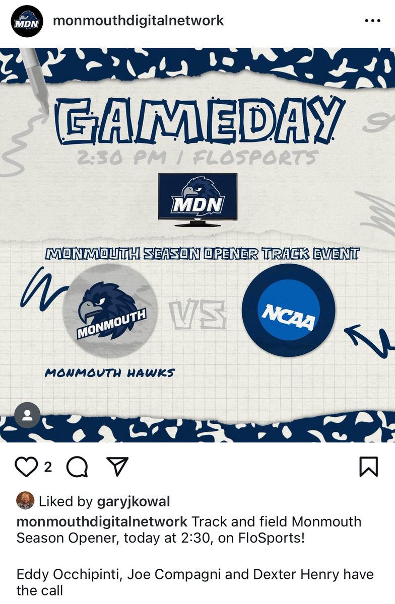 Joe Compagni (@compagnijoe) on Twitter photo Check out the live broadcast of the 29th Annual <a href="/monmouthtfxc/">Monmouth Track & Field / Cross Country</a> Season Opener - today at <a href="/monmouthu/">Monmouth University</a> . More than 1,300 entries from 45 schools. #monmouthtrackandfield Check out the live broadcast of the 29th Annual <a href="/monmouthtfxc/">Monmouth Track & Field / Cross Country</a> Season Opener - today at <a href="/monmouthu/">Monmouth University</a> . More than 1,300 entries from 45 schools. #monmouthtrackandfield