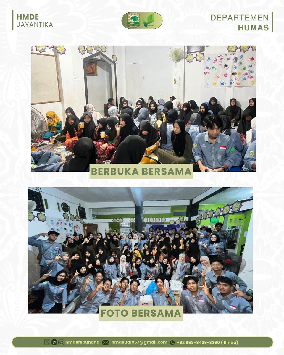 [ ECONOMICS SOCIAL CARE 2025 ]

Telah berlangsung dengan lancar kegiatan Economic Sosial Care pada :

Hari/tanggal : Jumat /21 Maret 2025
Waktu : 16.00 WIB - selesai
Tempat : Panti Asuhan Nurul Hikmah