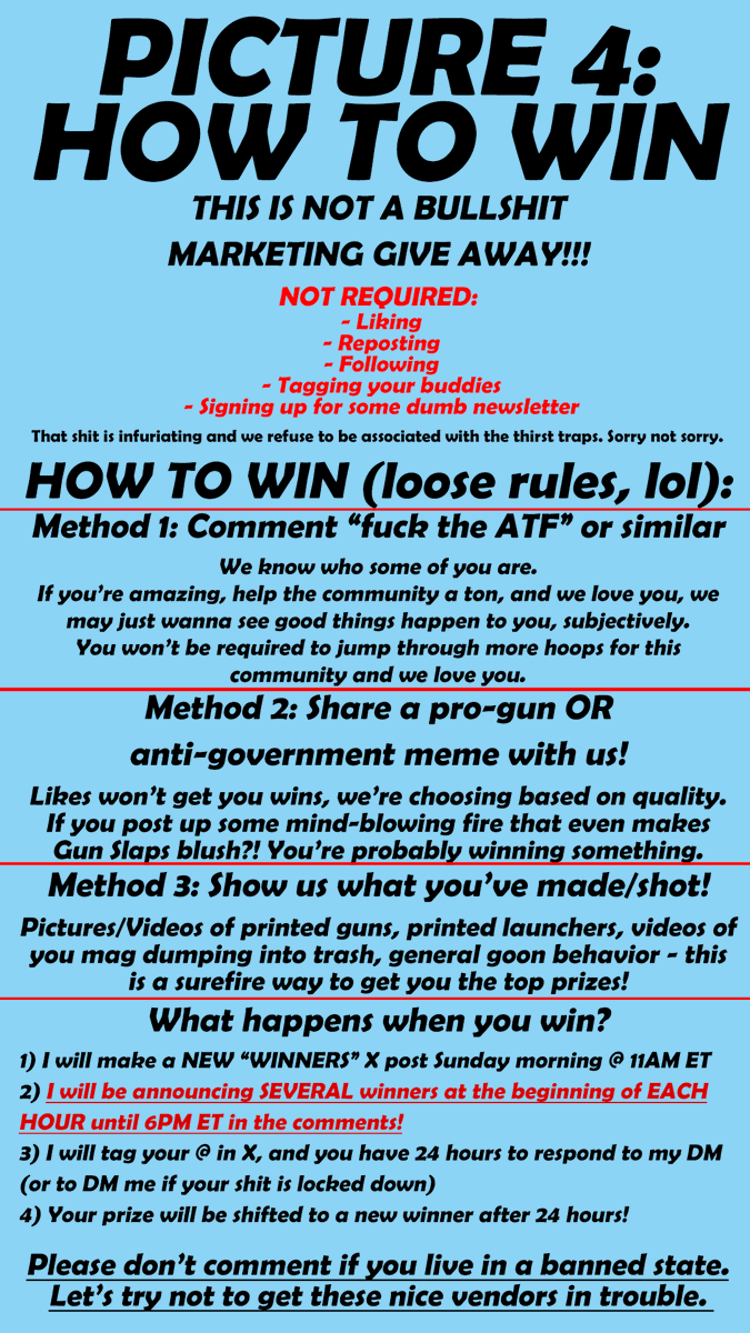Clock starts now, read the rules, be a bro, let's have fun - and I've given <a href="/gunslapguy/">GUNSLAPS</a> full authority to fuck with anyone not reading the vibe.

VENDORS: as you can see, there's no possible way I can tag all of you, let alone pictures. PLEASE COMMENT WHATEVER YOU CAN!